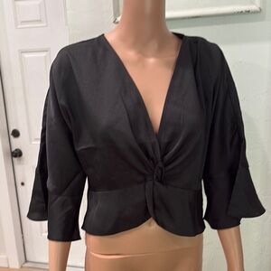 Express black satin look blouse. NWT size medium